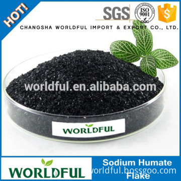 Hot Selling Organic Fertilizer Sodium Humate Shiny Flake for Plant Animal Industry